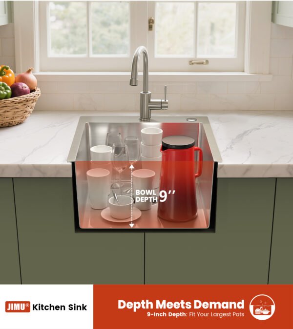 single basin deep modern kitchen sink
