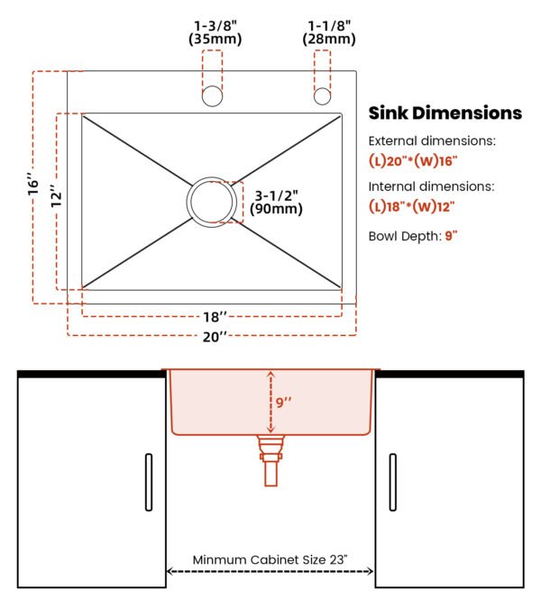 JIMU undermount single bowl kitchen sinks