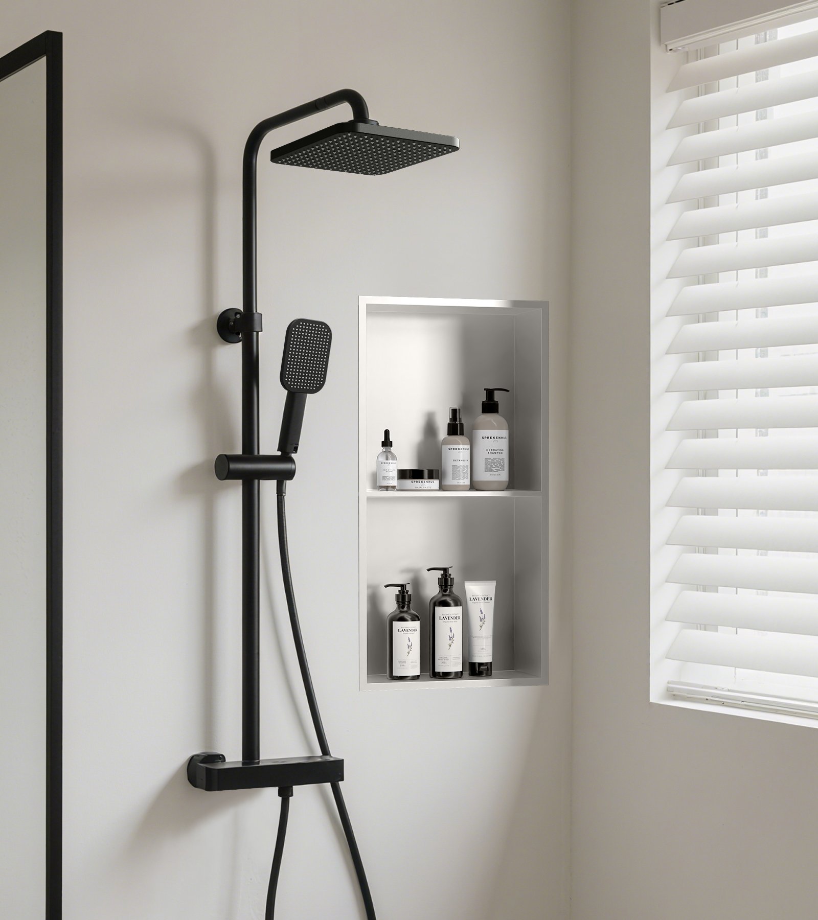 Bathroom shower and wall niche application
