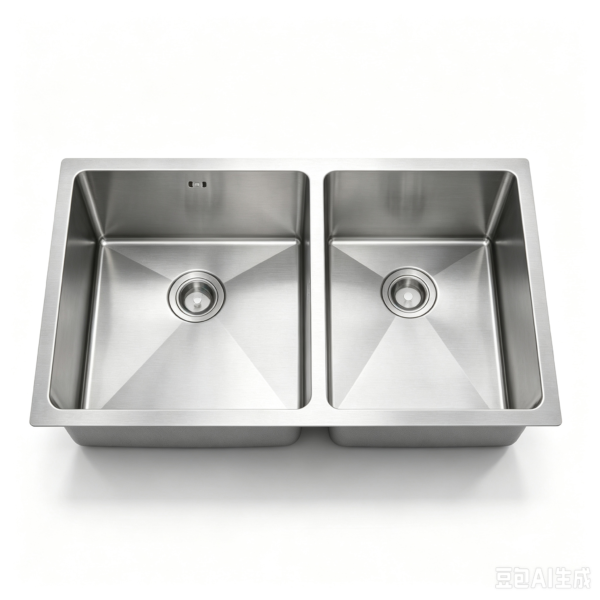 H-3218UD 813x457mm Handmade Undermount Stainless Steel Double Bowl Kitchen Sink