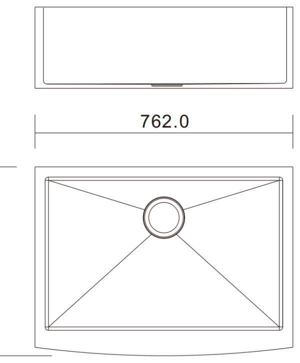 H-3022TS sink dimensions drawing