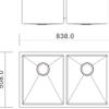 H-3320UD dimensions drawing H-3320UD sink dimensions drawing