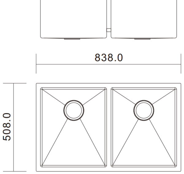 H-3320UD dimensions drawing H-3320UD sink dimensions drawing