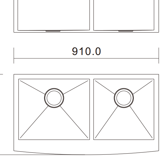 H-3620TD sink dimensions drawing