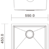 H-5545US-BK dimensions drawing H-5545US-BK sink dimensions drawing