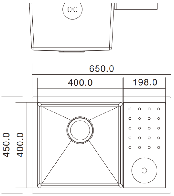 H-6545US sink dimensions drawing