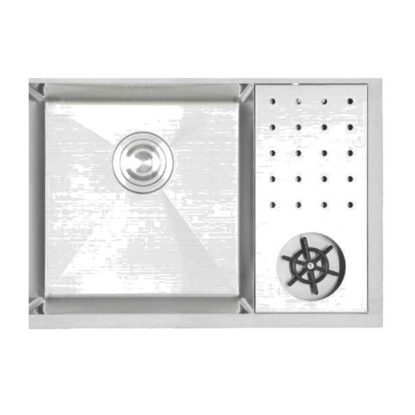 H-6545US handmade stainless steel kitchen sink