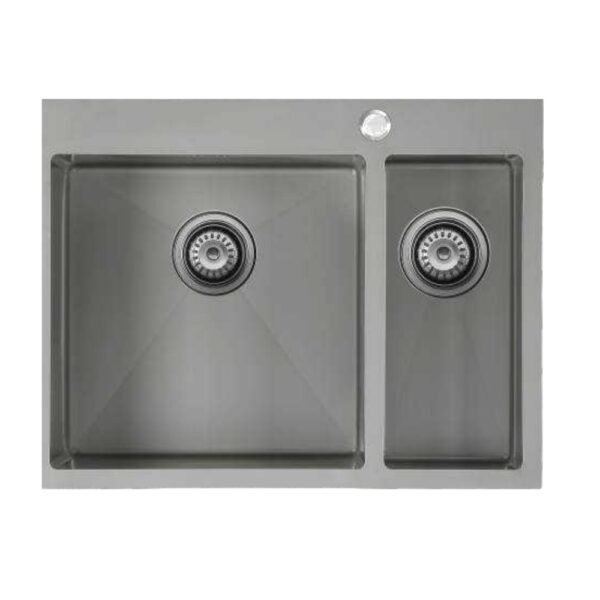 H-6550TD-SV product photo H-6550TD-SV handmade stainless steel kitchen sink