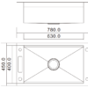 H-7845TS sink dimensions drawing