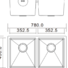 H-7845UD dimensions drawing H-7845UD sink dimensions drawing