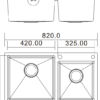 H-8245TD dimensions drawing H-8245TD sink dimensions drawing
