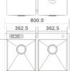 H-9050TD sink dimensions drawing