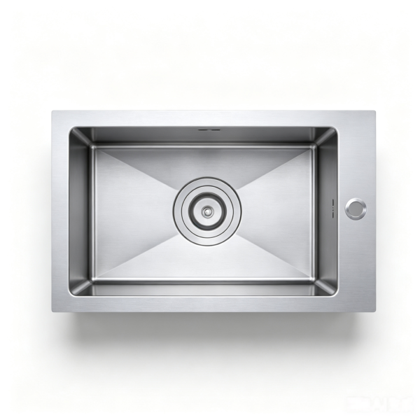 28-inch Undermount Single Bowl Stainless Steel Kitchen Sink with Center Drain and Overflow 28-inch Undermount Single Bowl Stainless Steel Kitchen Sink with Center Drain and Overflow