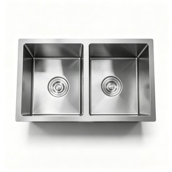 33-inch Equal Double Bowl Undermount Stainless Steel Kitchen Sink 33-inch Equal Double Bowl Undermount Stainless Steel Kitchen Sink