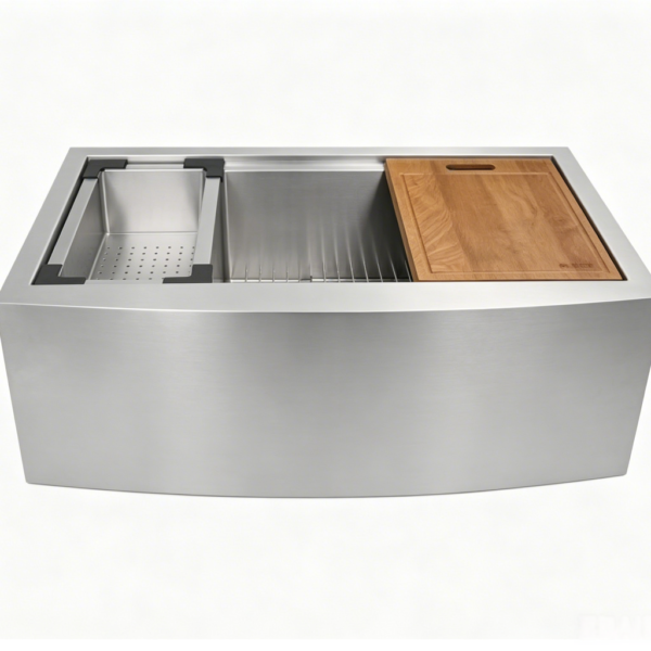 30-inch Curved Apron Farmhouse Kitchen Sink with Accessories 30-inch Curved Apron Farmhouse Kitchen Sink with Accessories