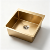 H-5050TS-GD 500x500mm Handmade Topmount PVD Gold Stainless Steel Single Bowl Kitchen Sink